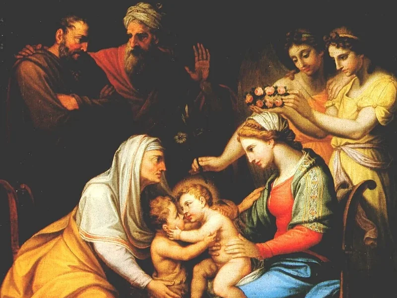 1768-Janos Mihaly Hesz - La Sacra Famiglia con santi